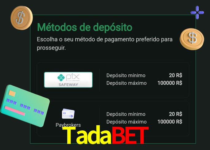 O cassino Tadabet oferece uma grande variedade de métodos de pagamento